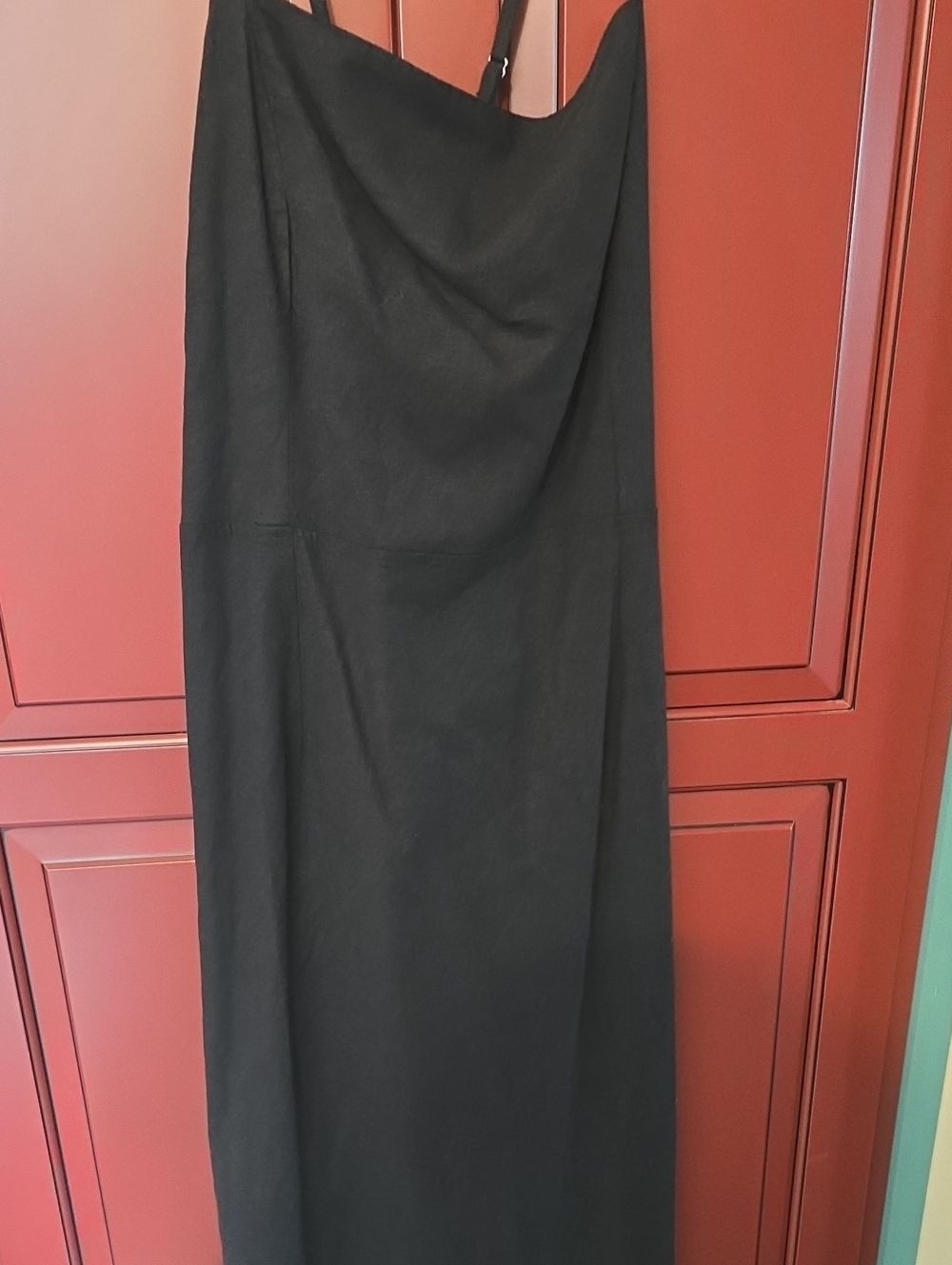 Black Maxi Linen Dresa